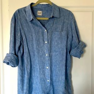 Gap ladies linen button down size L